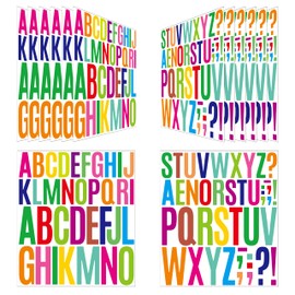462Pcs 2-3 Inch Alphabet Stickers, 12 Sheets Vinyl Waterproof Letter Stickers, Self-Adhesive Large Stick On Letters for Class, Office, Arts, Crafts, Poster Board, Mailboxes, Handbook (Colorful)