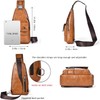 Hjkiopc Sling Bag for Men,Leather Chest Bag with Adjustable Strap,Waterproof