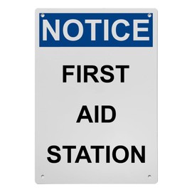OSHA First Aid Station Sign, 8.5 x 11 in" OSHA Compliant First Aid Sign, Weatherproof Plastic, UV resistant & Easy-to-Read Signage