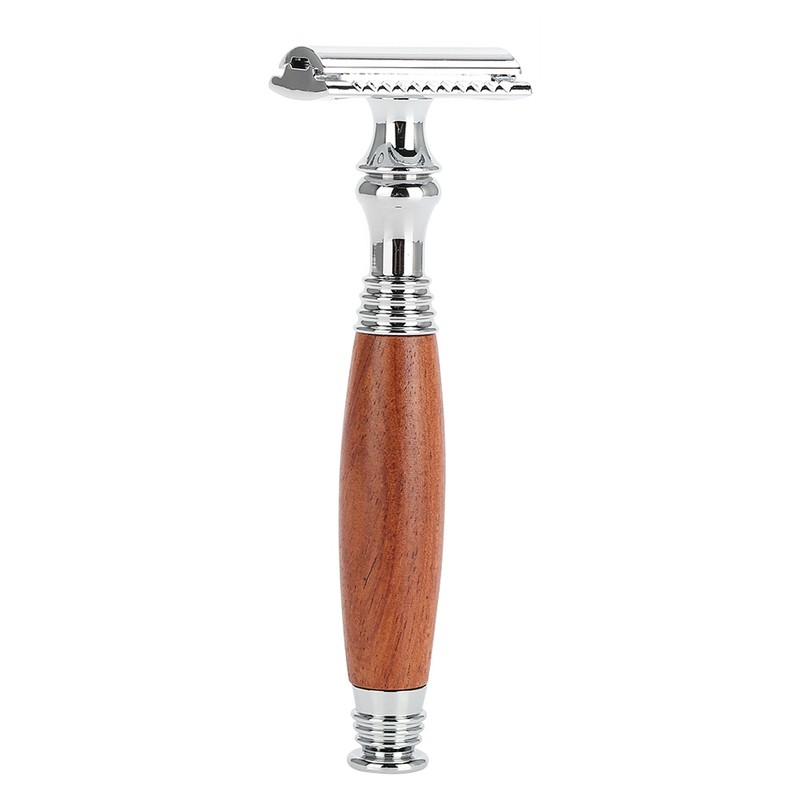 Classic Style Wooden Handle Double Blade Manual Razor for Man's
