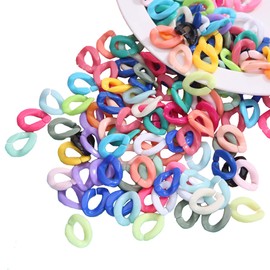 OHYER Pack of 100 Acrylic Connectors Quick Link Connectors Acrylic Linking Rings C-Clips Hooks Chain Links Link Connectors Twist Chain Connectors for DIY Crafts Jewellery (Mixed Colour)