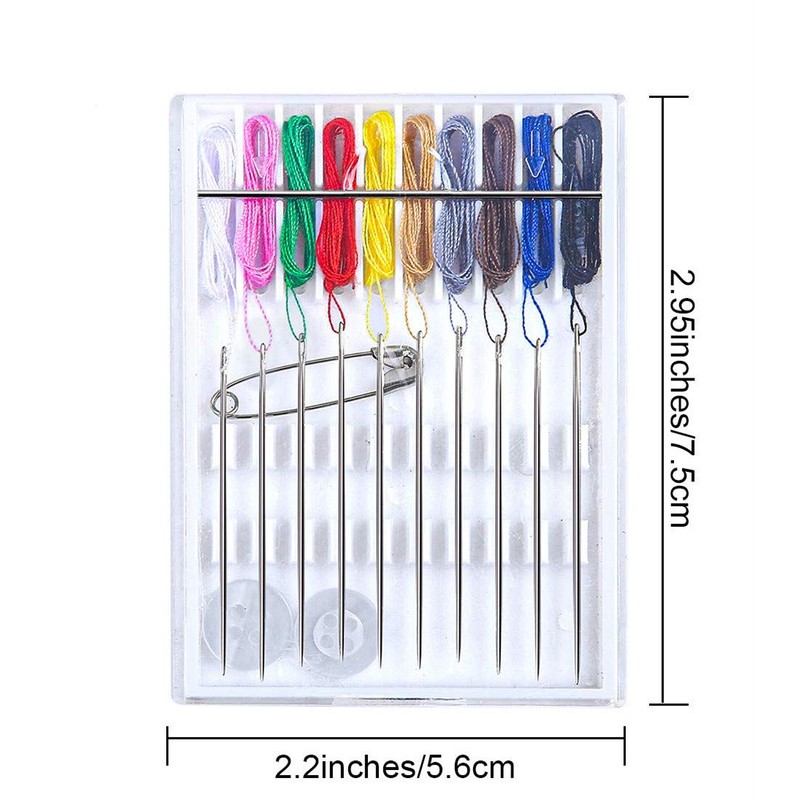 Pre-Threaded Needle Kit, 5 Boxes 40 Pieces Assorted Colors Pre