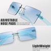 The Fresh Minimalist Small Rectangular Sunglasses Clear Eyewear Trendy Rimless