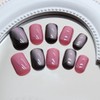 24 Pcs Spring Rose Red Press On Nails Short Square,YEFIUO
