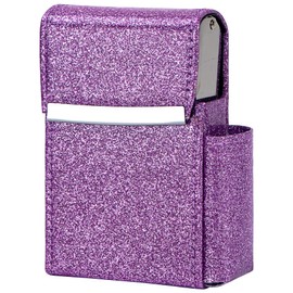 Caja deslizante de piel sintética para cigarrillos con soporte para encendedor y trabilla para cinturón, unisex