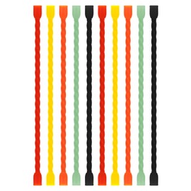 Gesipor 10 PCS 6-Inch Silicone Cable Ties - Reusable Rubber Twist Ties Bendable Cable Ties for Bundling and Holding, All Purpose Cord Tie for Indoor and Outdoor (5 Colors)