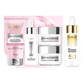 Skincare Kit Rutina Completa Glycolic Bright Loréal Kit 5                                                                                             
