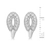 Tuscany Silver Pave Set Cubic Zirconia Elliptic Stud Earrings