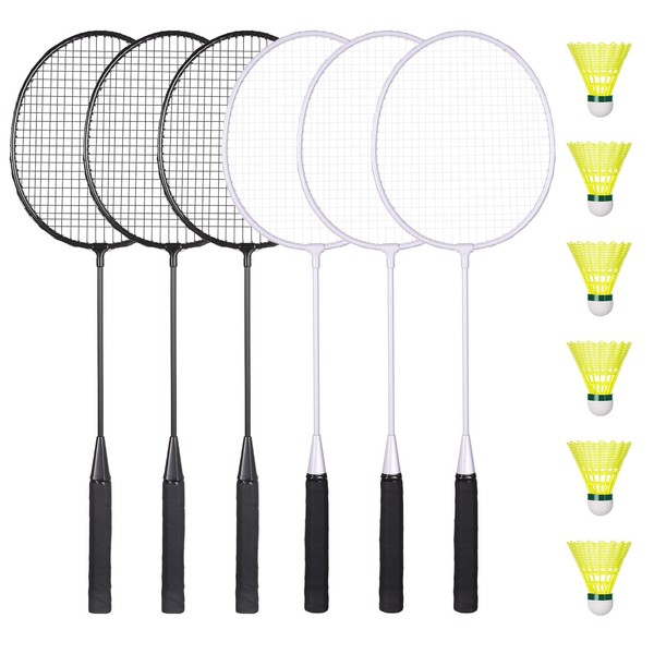 AboveGenius Badminton Rackets Set with 6 Shuttlecocks, Lightweight Badminton Set
