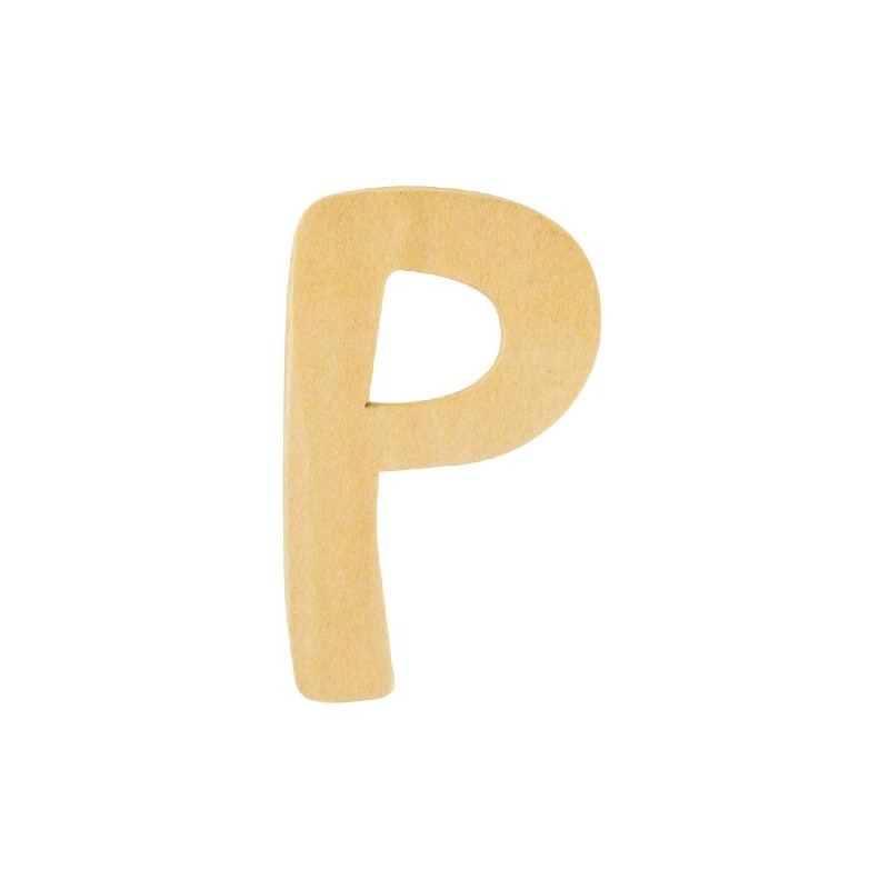 RAYHER HOBBY 6194500 Wooden Alphabet, 6 cm, P