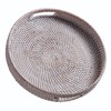 Medium Rattan Serving Tray 12" in Whitewash • Woven Serving