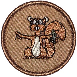 Exploding Squirrel Patrol Patch - 2" Diameter Round Embroidered Patch (Sew-on)