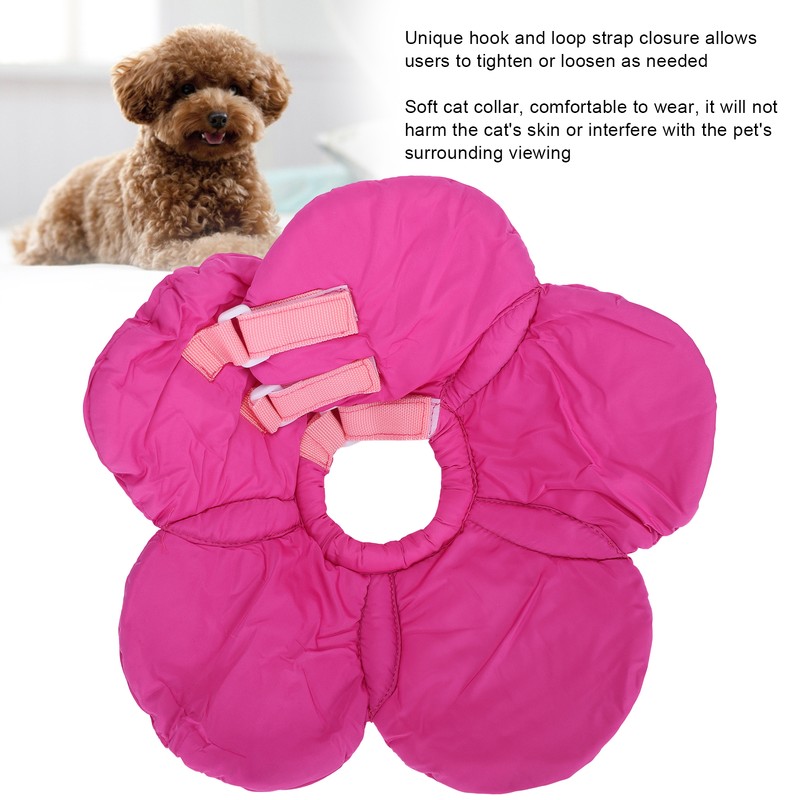 Dog Protective Collar Adjustable Pet Wound Recovery Flower Shape Neck