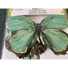 Adhesive Wwod Shapes LARGE COLORFUL BLUE/GREEN COLORS BUTTERFLY SHAPE MULTI-SIZE BUTTERFLIES 32pcs