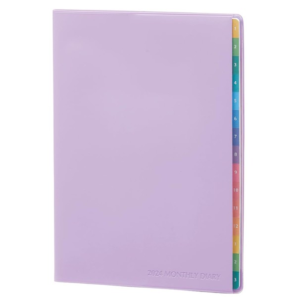 Raymay Fujii RFD2450V 2024 Schedule Book, Color Index Diary, Monthly, B6 Size, Violet, Begins December 2023