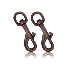 Ganzoo © Snap Hook Swivel Hook Set of 2 Bolt Carabiner for Dog Collar Steel Carabiner 65mm for Paracord 550 Dog Lead, Snap Carabiner Swivel Head, Zinc Alloy Color Copper