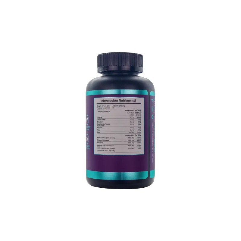 Envío Suplemento A4h Resveratrol Nadh Antioxidante 120 Caps