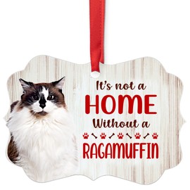 House is Not A Home Without White Chocolate Ragamuffin Cat Christmas Ornaments 2024 Aluminum Kitten Owner Gift