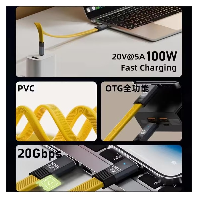 WITRN 8-inch Short USB C Cable, 20Gbps USB4 Cable Compatible