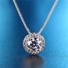 JCOWHS Full Diamond Round Zircon Necklace Bridal Jewelry Birthday Gift