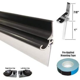 Gordon Glass® Oil Rubbed Bronze Framed Shower Door Replacement Drip Rail with Vinyl Sweep and Pre-applied Mounting Tape, 30 inch Long, Stop Shower Leaks