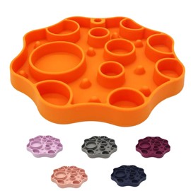 Non-Slip Slow Feeder Pet Bowl – Anti-Choking Feeding Bowl with Suction Cups for Dogs & Cats, Promotes Healthy Digestion (Orange, Bubble)