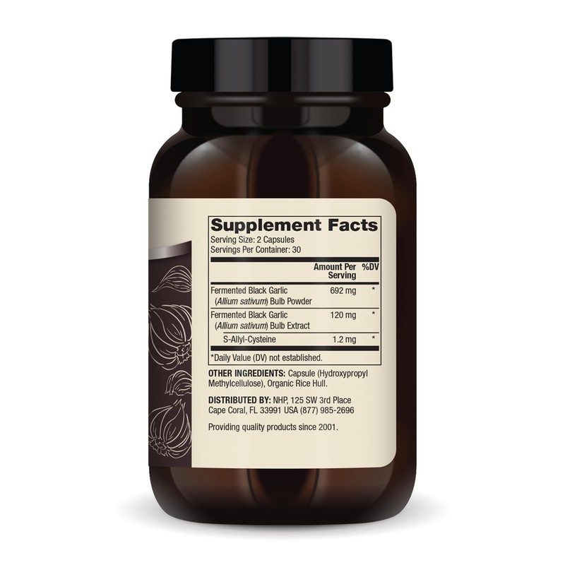 Dr. Mercola Fermented Black Garlic, 90 Servings (180 Capsules), Dietary