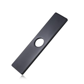 Matte Black Faucet Plate Kitchen Sink Faucet Hole Cover 10" Cover Deck Plate Sink Covers Deck Plates 1 or 3 Hole Long Rectangle Covers Plates for Bathroom Vanity Stainless Steel