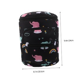 Vaguelly Travel Elephant Nappy Bag Large Capacity Stroller Storage Organizer for Bottles and Essentials Compatible with Various Stroller Models Black