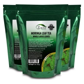 Zokiva Nutritionals Moringa Leaves Loose 3-Pack - Organic Dried 100% Natural Energy Booster 1.5 oz