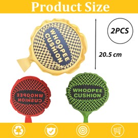 8" Whoopie Cushions Toy Classic Practical Joke Toys,2 Pack Whoopee Cushion Self Inflating for Kids,Adult Funny Prank Gag Party Bag Fillers for Adult Christmas Party Favour Stocking Filler Joke Gifts