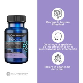  HealthAddiction Probióticos Flora-SKN | Salud Digestiva y de la Piel | 60 Cápsulas Veganas con 11 Cepas Activas | Cuidado Cutáneo & Equilibrio Intestinal | Alta Absorción | Envío Rápido desde USA