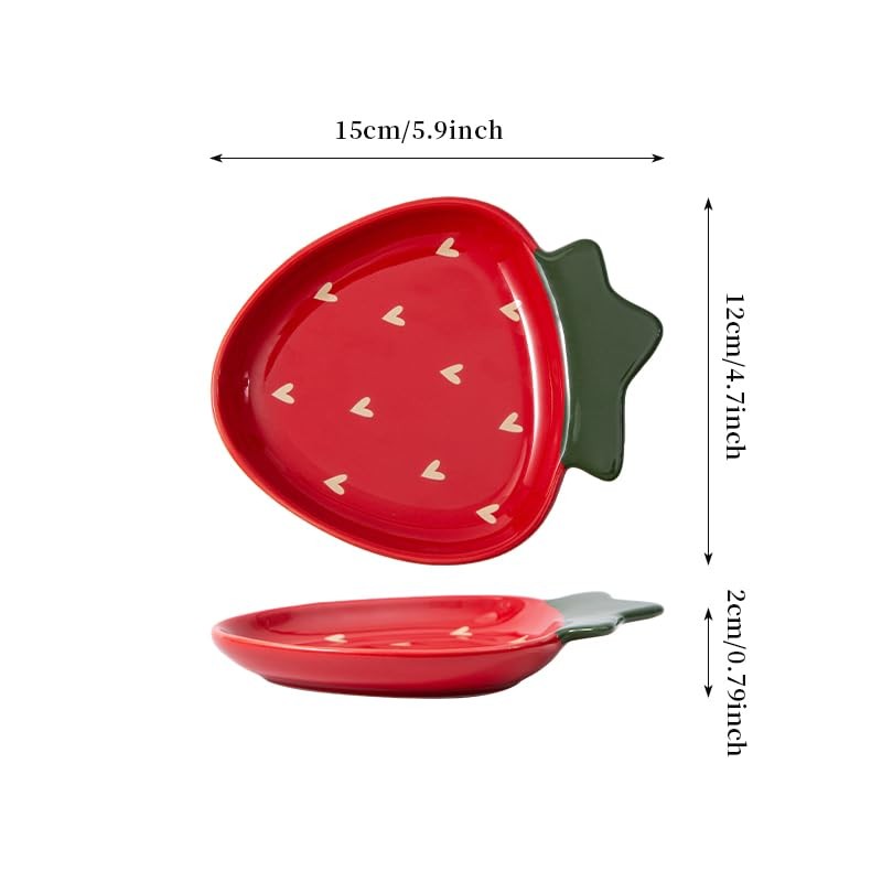 YumiPLUS Ceramic Strawberry Spoon Rest, Red Utensil Holder, Cute Spatula
