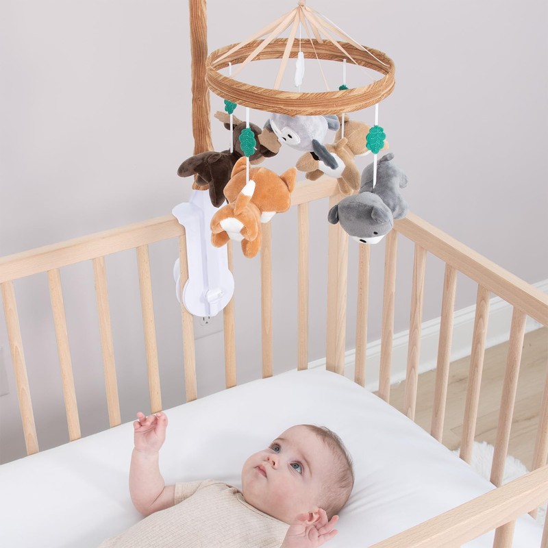 The Peanutshell Crib Mobile for Boys or Girls - Woodgrain