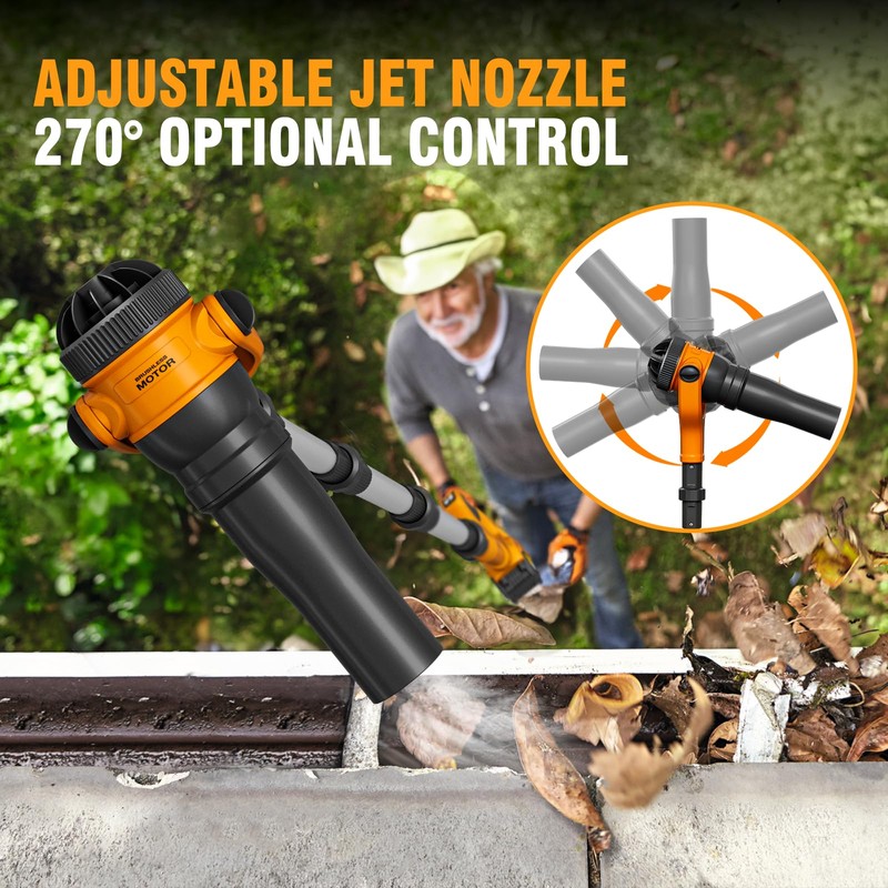 Alloyman Roof Gutter Cleaning from The Ground,40V Cordless Leaf Blowers