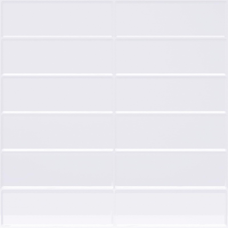 VaryPaper 10 Sheets 12''x12'' White Peel and Stick Backsplash for