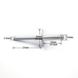 ALLOYPRO 60pcs Large Flange Blind Rivets, Aluminum,Flange Diameter 5/8" (16 mm),Pop Rivets Assortment Kit Blind Rivet,3/16" x 5/8" Inch,Grip Range(8-12mm)