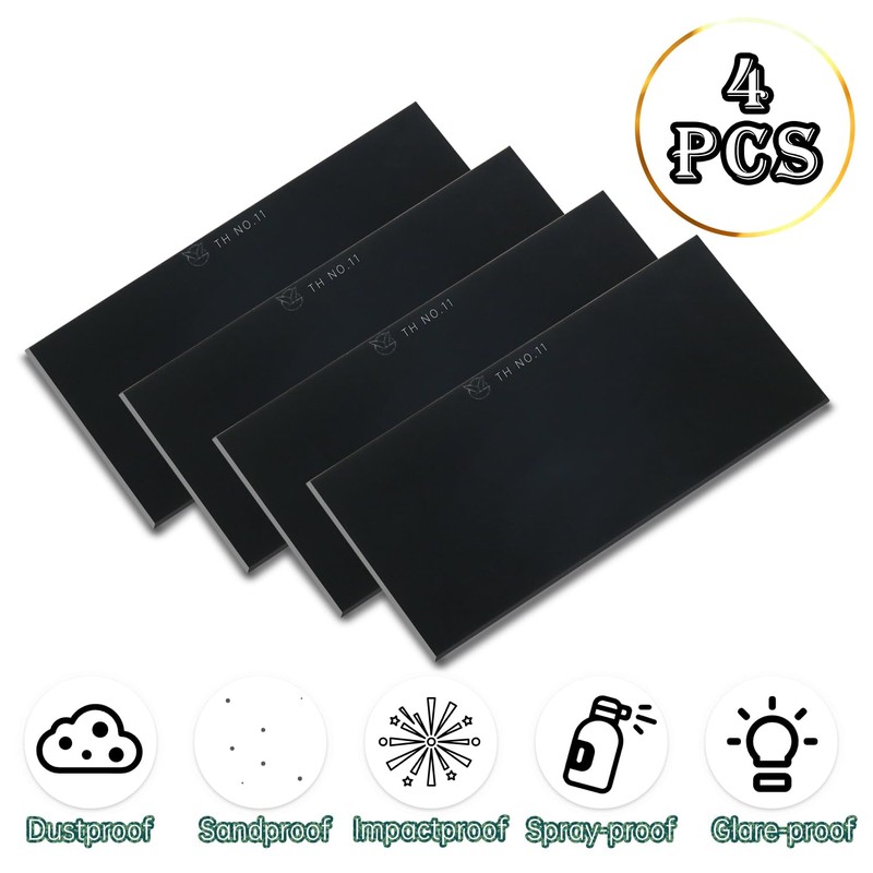 Qimoo 4 Pack Shade 11 Welding Lens, 2" x 4.25"