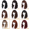 RUNM Short Bob Wavy Wigs for Women Black Mix Brown