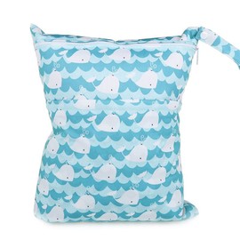 Morwealth 3-piece nappy bag, reusable beach pool gym bag, travel bags with zip pocket and press stud handle, blue, Wetbag