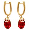 Navachi 18k Gold Plated Metal Flower Crystal Oval Rose-Red Zircon