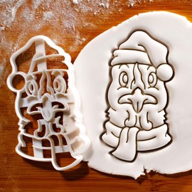 BAKERLOGY Chicken with Santa Hat Cookie Cutter - Detailed Cookie Cutter Design for Baking and Crafting, Ideal for Fondant, Dough, Clay