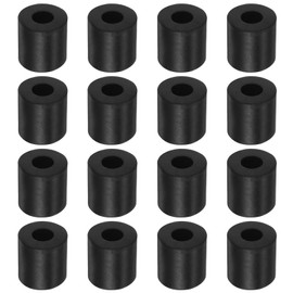 sourcing map Pack of 16 Rubber Spacers 0.8 Inch AD 0.24 Inch ID 0.4 Inch Thick Neoprene Round Vibration Damper Pads Insulator Rubber Washers Bushings for Home Cars Boat Accessories Black