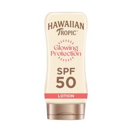 Hawaiian Tropic Glowing Protection Sunscreen Lotion - SPF 50-170ml | High UVA & UVB sun protection, water-resistant formula, with mica minerals, delivers softened skin, vegan