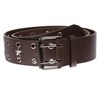 Double Prong Star Studs and Grommets Leather Belt, Brown |