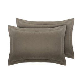 DTEX HOMES Pillowcases 2 pack 100% Egyptian Cotton Envelope Closure Ultra Soft and Premium Quality Pillow Covers 50x75cm + 5cm Hem (Oxford-Grey)