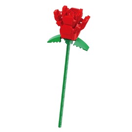 Balody Rose Red Flower Model with Mini Building Blocks