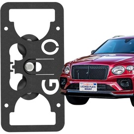 No Drill Front License Plate Bracket Holder Compatible with Bentley Bentayga 2017-2023, Rust-Proof License Plate Mount Adapter, Bumper Grille Car Tag Frame with Anti-Theft Screws Accessories