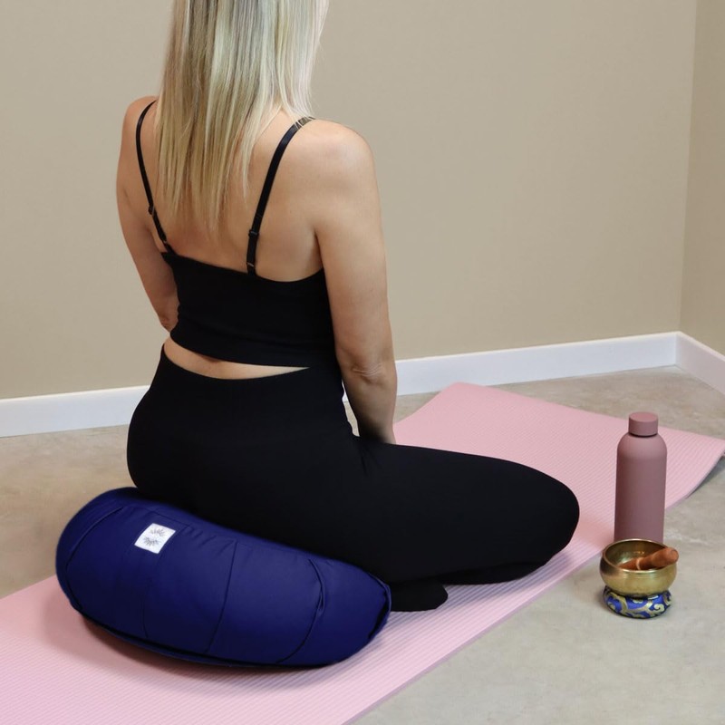 Vivezen - Zafu Bean Bag Meditation Cushion Yoga Crescent Moon