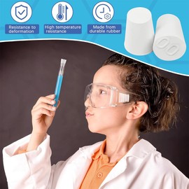 Pack of 26 Solid Rubber Plugs, Rubber Plugs, White Plugs, Solid Rubber Plugs, Laboratory Rubber Plugs, Pipe Tank Bottle, Plug-In Sealing Plugs, Tapered Hole Plugs, 10 Different Sizes